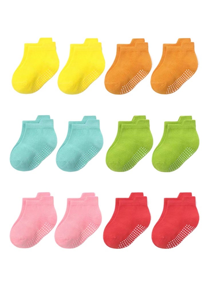 سوبر زي يوث 12 أزواج الطفل الجوارب ، عدم الانزلاق الكاحل الجوارب للبنين والبنات ، الطفل قبضة الجوارب - Image 1
