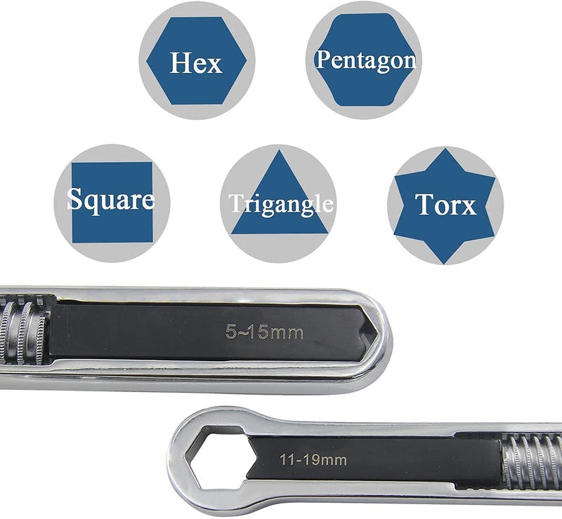 Ostin Universal Wrench Set Metric SAE Drop Forged Wrench 511mm1115mm 515mm1527mmWrench for Multiple Sizes Nuts Set Of 2 - Image 2