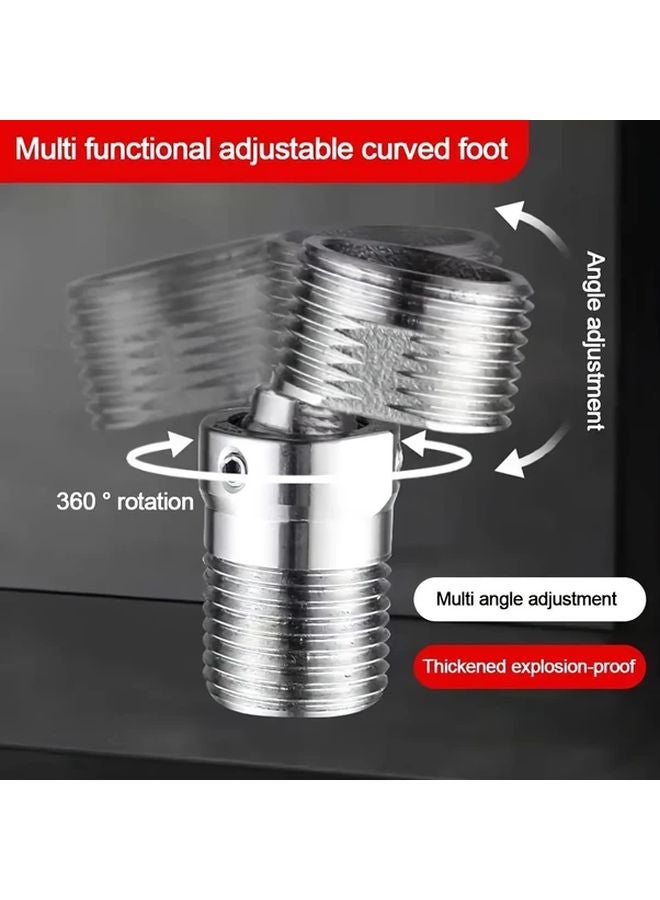 304 Stainless Steel 360 Rotating Adjustable Elbow Valve Adapter Leak Proof Shower Faucet Connector 1pc - Image 3