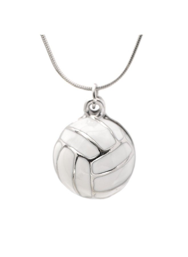 chelseachicNYC - Striking White Volleyball Necklace - Image 1