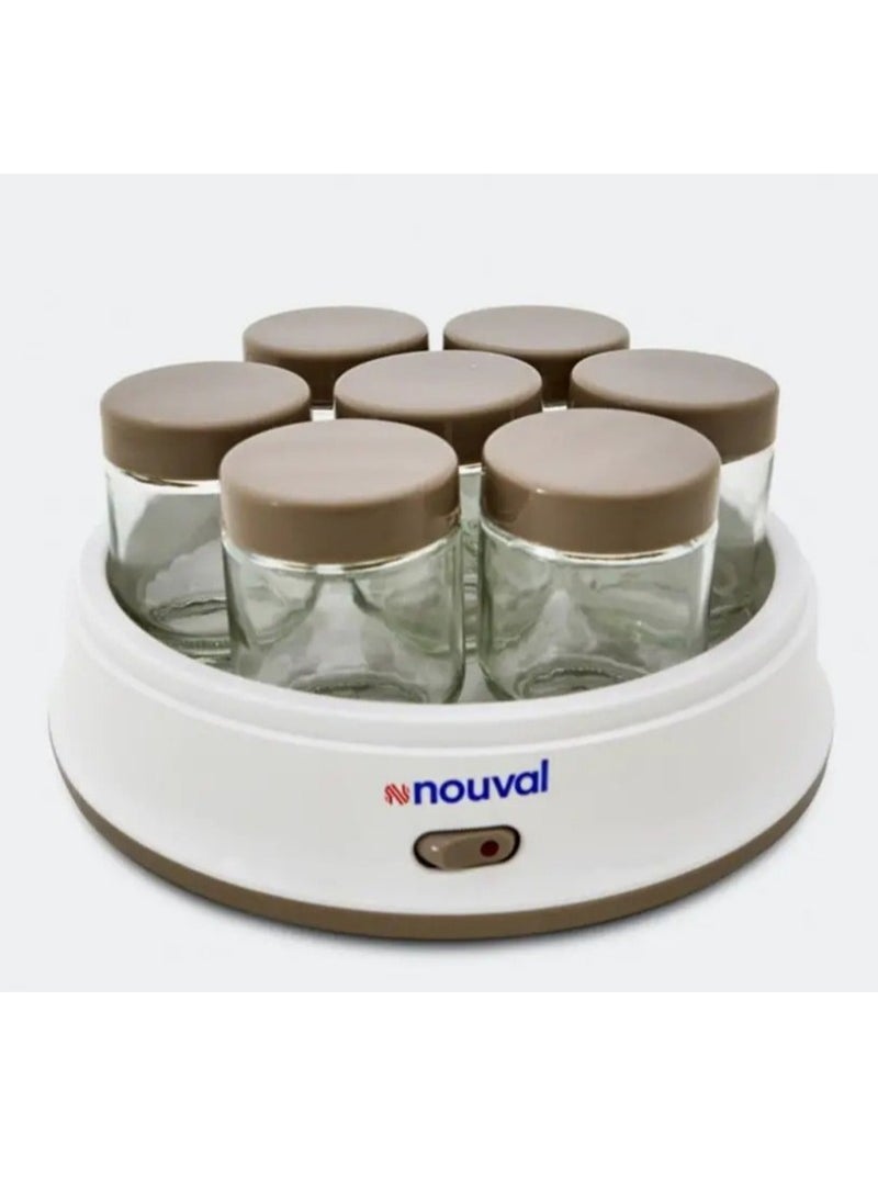 NOUVAL ماكينة صنع الزبادي، 7 أكواب - أبيض  - Image 1