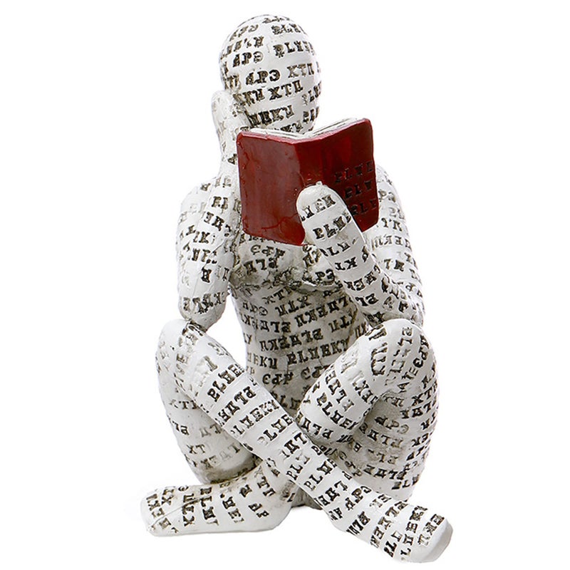 GRAPMKTG Home Decor Pulp Reading Women Thinker Statue Aesthetic Sculpture Room Decor Modern Abstract Decoration on Shelf Table Desk for Living Room Office Bedroom A - Image 1