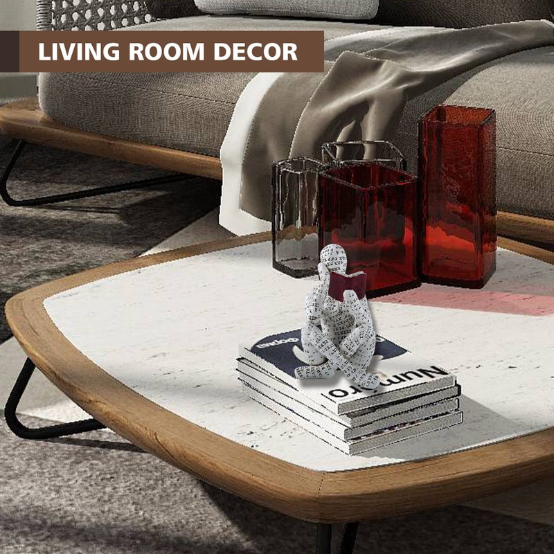 GRAPMKTG Home Decor Pulp Reading Women Thinker Statue Aesthetic Sculpture Room Decor Modern Abstract Decoration on Shelf Table Desk for Living Room Office Bedroom A - Image 5