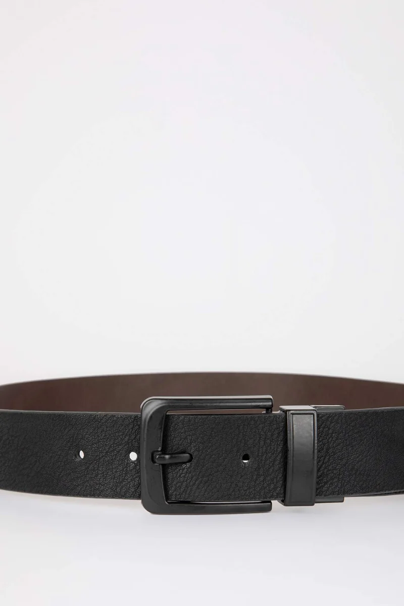 Defacto  Man Double Sided Faux Leather Denim Belt for Men | Best Price UAE