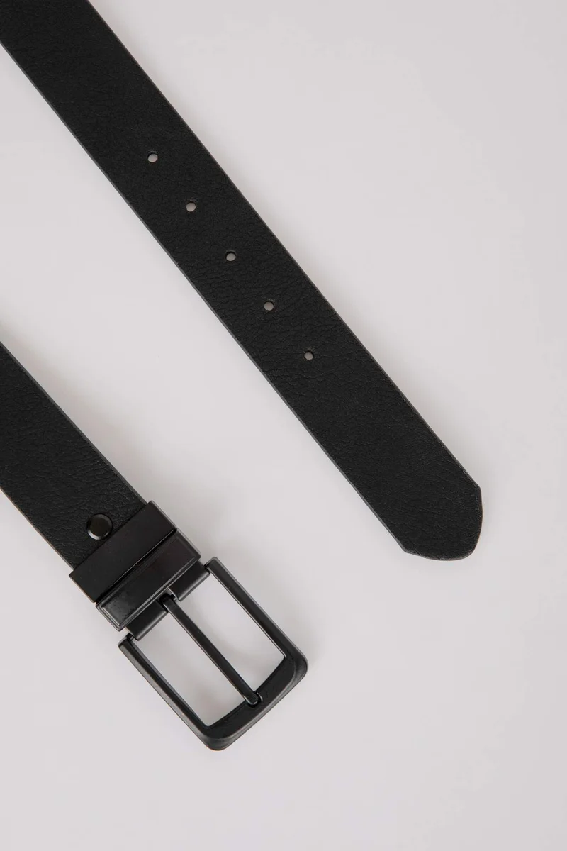 DeFacto Man Double Sided Faux Leather Denim Belt