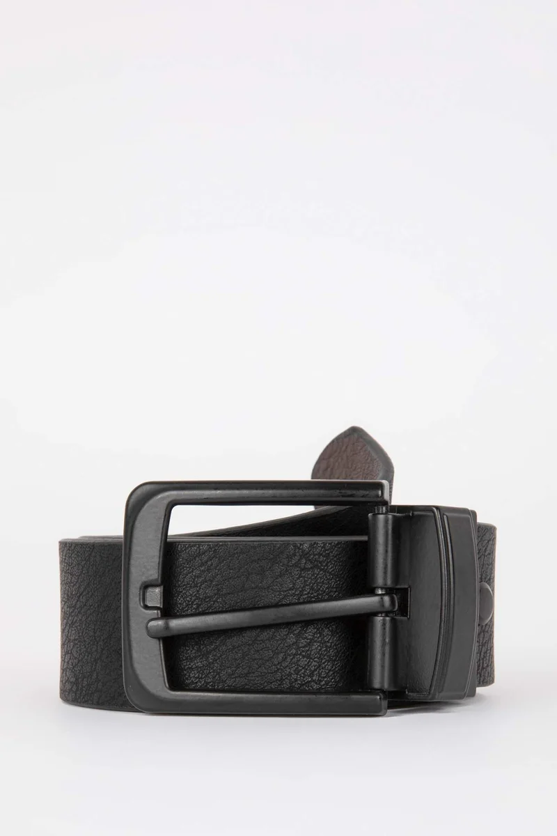 DeFacto Man Double Sided Faux Leather Denim Belt