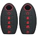 Coolbestda 2Pcs Black Silicone Key Fob Remote Cover Case Protector for 2017 2018 2019 2020 2021 Nissan Rogue Murano Altima Sedan Pathfinder Maxima KR5S180144014 - Image 2