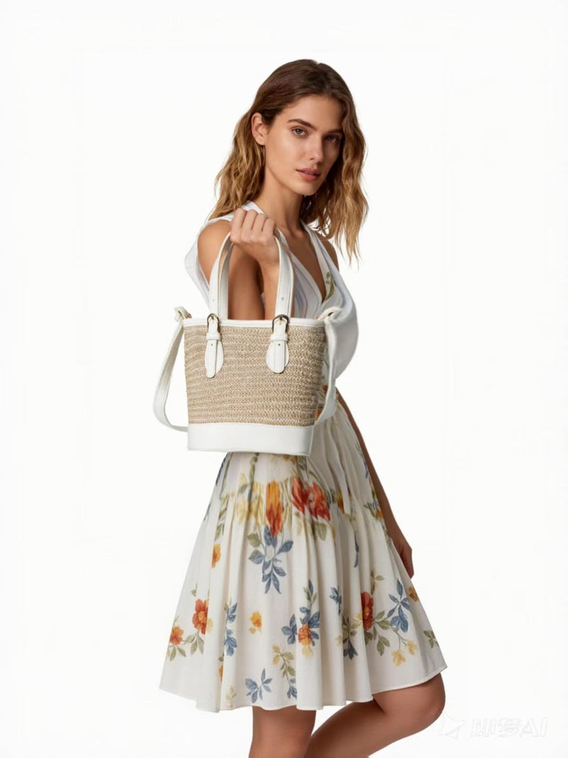 AISIWAN Trendy Womenâ€™s Straw Bucket Bag Straw Crossbody Bags For Women Summer Beach Clutch Travel Top-handle Shoulder Purse 2026 - Image 2