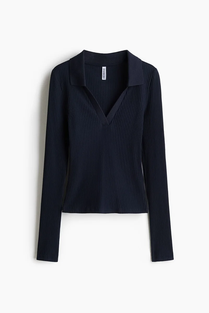 H&M Ribbed collared top