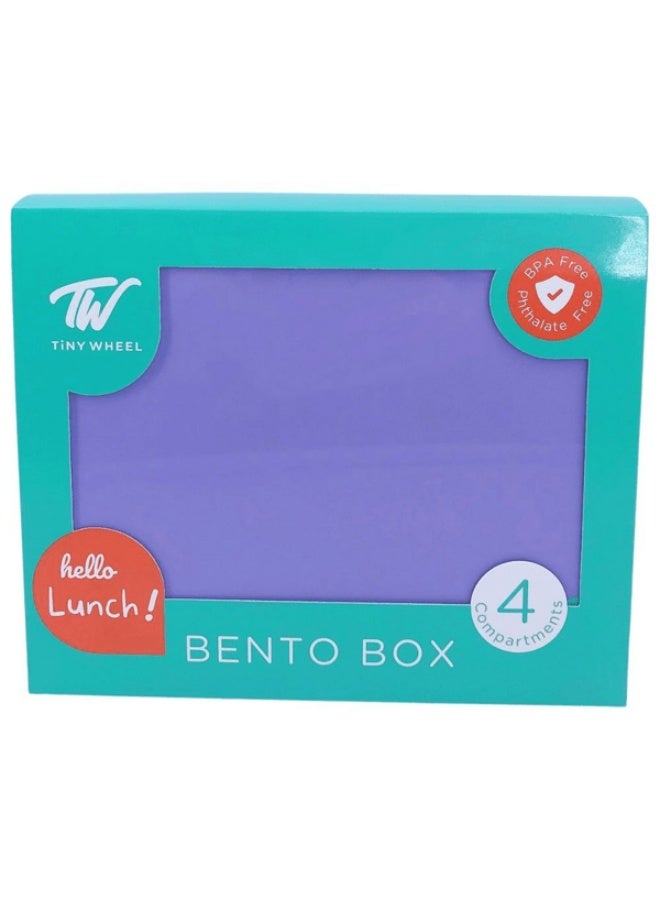 Tiny Wheel 4-Compartment Unicorn Theme Bento Lunch Box for Kids Purple - Image 1