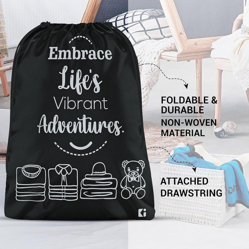 Kuber Industries Pack of 3 Cloth Storage Bag Travel Pouches NonWoven Storage Organizer Garments Cover Storage Organizer Bag for Clothing Cloth Carrying Bag Large Brown Black - Image 2