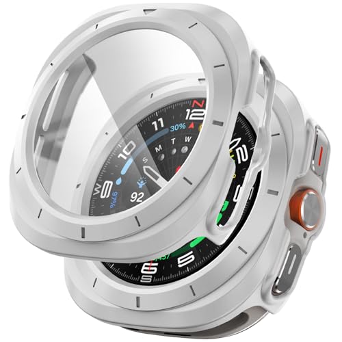 FULLIFE Compatible with Samsung Galaxy Watch Ultra Case 47mm Accessories for Men Women, Durable Case with Tempered Glass HD Full Protective Cover for Galaxy Watch 7 Ultra Screen Protector (2024) - Image 1