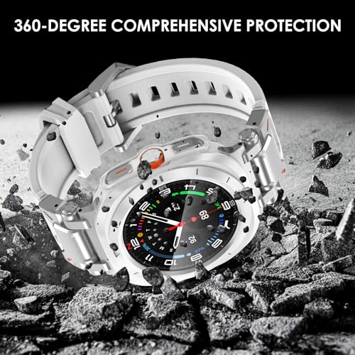FULLIFE Compatible with Samsung Galaxy Watch Ultra Case 47mm Accessories for Men Women, Durable Case with Tempered Glass HD Full Protective Cover for Galaxy Watch 7 Ultra Screen Protector (2024) - Image 2