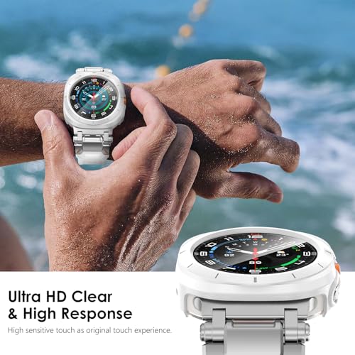 FULLIFE Compatible with Samsung Galaxy Watch Ultra Case 47mm Accessories for Men Women, Durable Case with Tempered Glass HD Full Protective Cover for Galaxy Watch 7 Ultra Screen Protector (2024) - Image 5