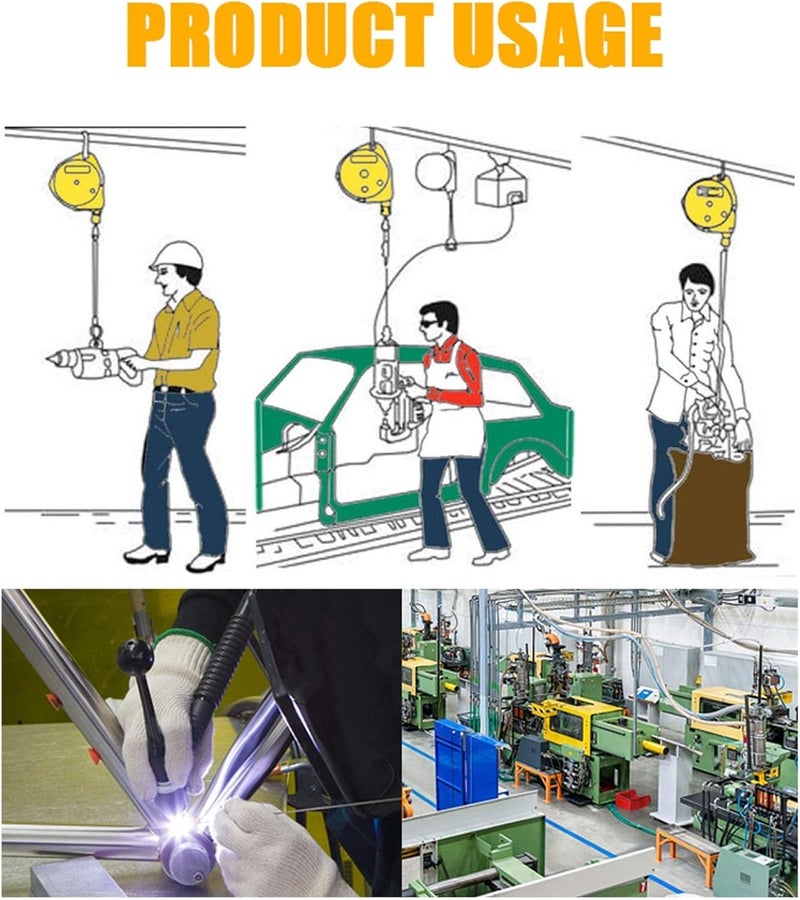 1pcs Retractable Spring Balancer Tool Holder - Heavy Duty Spring Balancer with Hook and Wire Rope(1-3kg) - Image 4