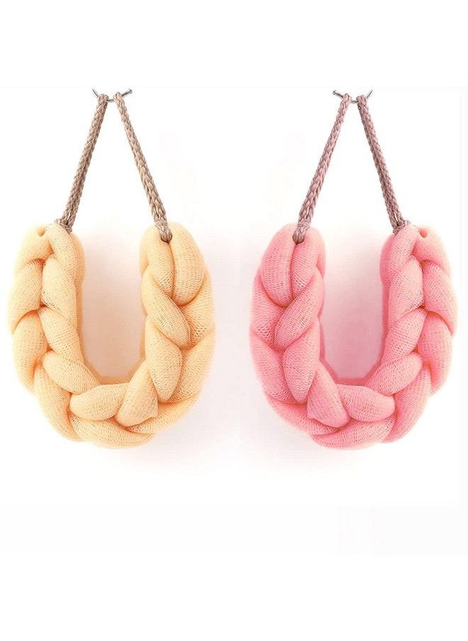 MAJESTIQUE Mesh Bath Belt Long Bath Loofah Stretchable Braided Mesh Exfoliating Back Scrubber Body Shower Sponge Random Colors Value Pack Best For Men And Women (Pack Of 2)  - Image 2