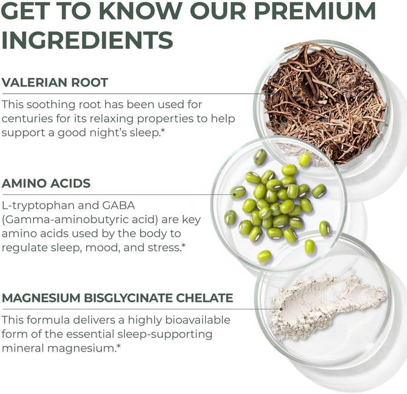 Primal Harvest Primal Sleep Support Supplement 60 Capsules with Valerian Root LTryptophan GABA Chamomile and Melatonin 3mg - Image 4