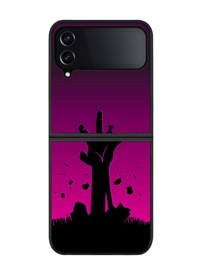 Stylizedd حافظة متينة بحافة سوداء لهاتف سامسونج جالاكسي Z Flip4 حافظة ناعمة بحواف مطاطية مرنة مضادة للسقوط من جل TPU - تصل إلى - Image 1