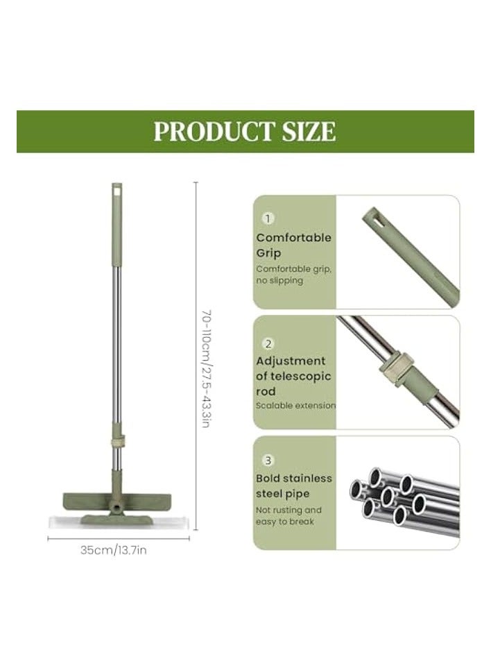 erorex Window Squeegee Cleaner 4 In 1 Retractable Cleaning Tool with 2 Brushes Attachment 180 Degree Flexible Window Squeegee Tool Floor Cleaning Tool Multipurpose Cleaning Tool for Window, Floor - Image 3