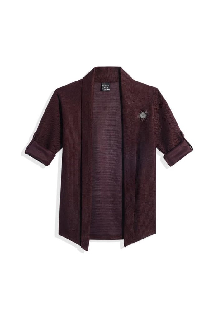 CHARCHIT Boys Cotton Solid Full Sleeve Shrug with T-Shirt - Purple - Image 5