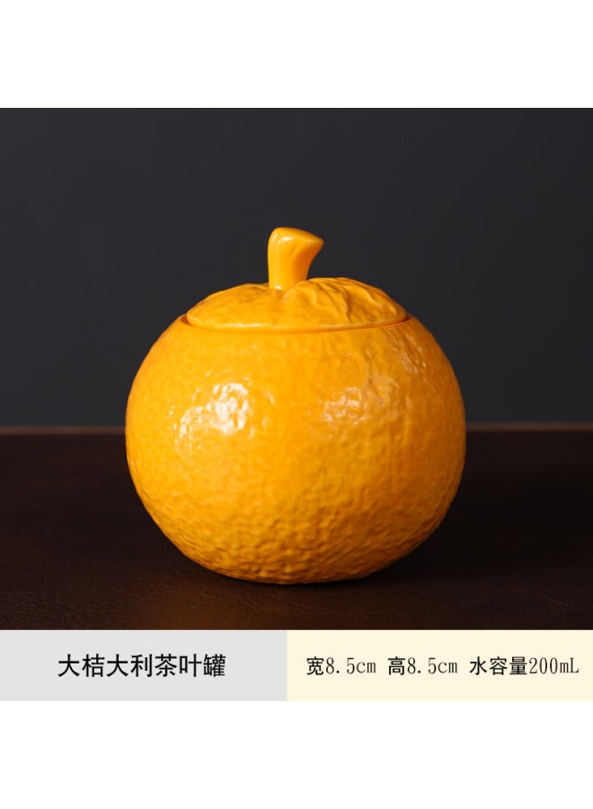 Persimmon Tea Jar Ceramic Small Portable Travel Sealed Jar Tea Box Storage Tea Jar Tea Packaging Box Empty Gift Box