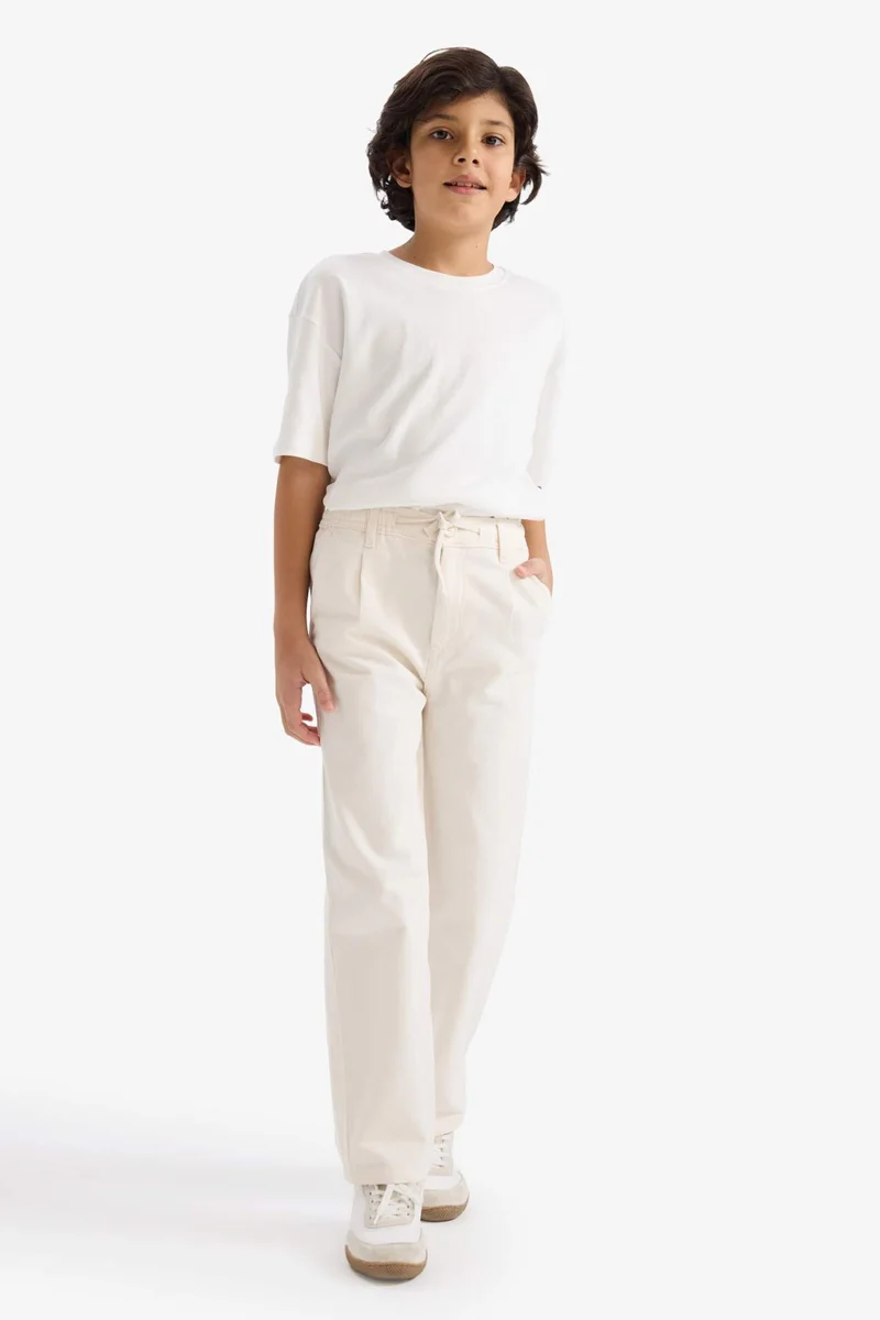 ديفاكتو Boy Loose Fit Straight Leg Gabardine Trousers