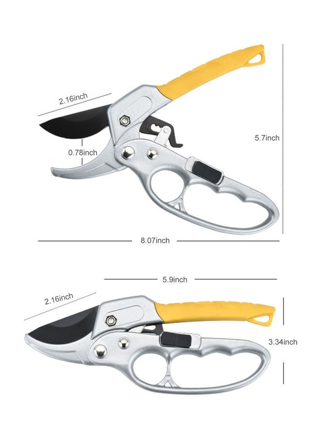 Alyashmac Secateurs Steel Blade Pruning Shears with Ergonomic Handle Silver 28.00 x 2.00 x 10.00cm - Image 2