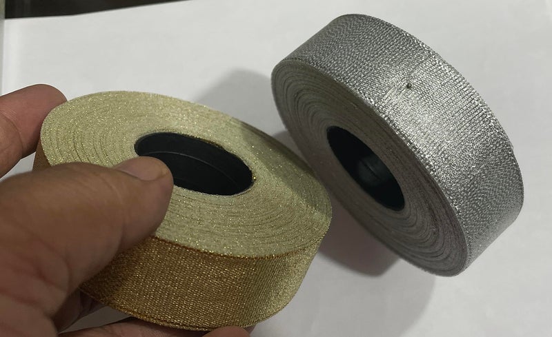OMX Net Ribbon Decoration, Gift Wrapping, Multi-Purpose Use (Gold and Silver, Total 50 Mtr, Size : 1 Inch) (25 Mtr of Silver & 25 Mtr of Gold) - Image 2