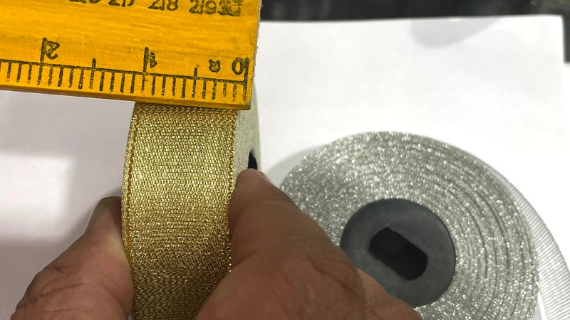 OMX Net Ribbon Decoration, Gift Wrapping, Multi-Purpose Use (Gold and Silver, Total 50 Mtr, Size : 1 Inch) (25 Mtr of Silver & 25 Mtr of Gold) - Image 3