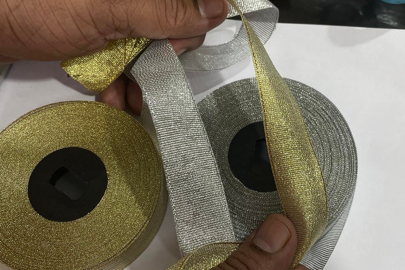 OMX Net Ribbon Decoration, Gift Wrapping, Multi-Purpose Use (Gold and Silver, Total 50 Mtr, Size : 1 Inch) (25 Mtr of Silver & 25 Mtr of Gold) - Image 5