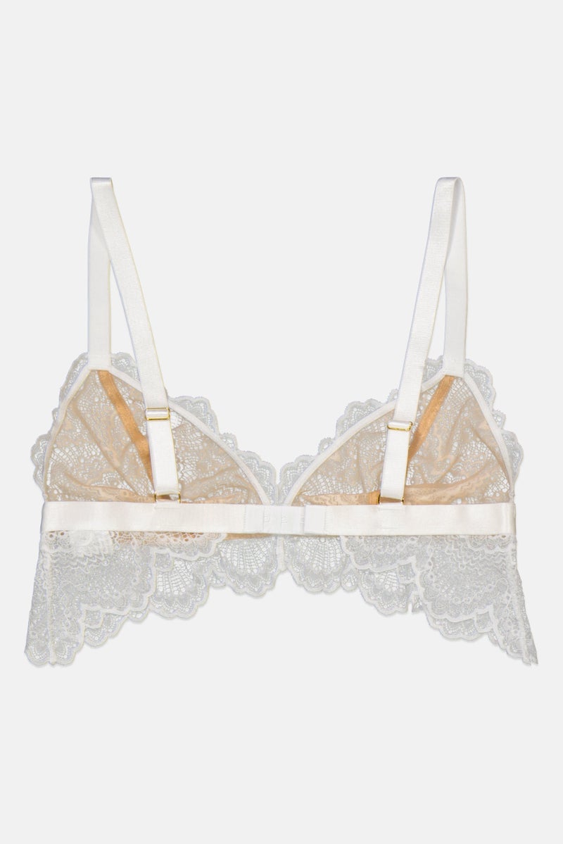 Asos Design Women Non Padded No Wire Rosie Lace Bra, White - Image 2