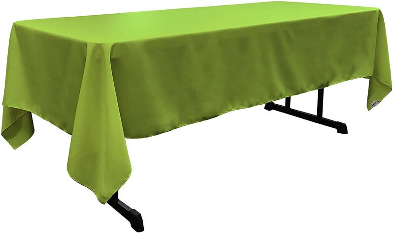LA Linen Polyester Poplin Washable Rectangular Tablecloth Stain and Wrinkle Resistant Table Cover 60x102 Fabric Table Cloth for Dinning Kitchen Party Holiday 60 by 102Inch Lime 60 in x 102 in