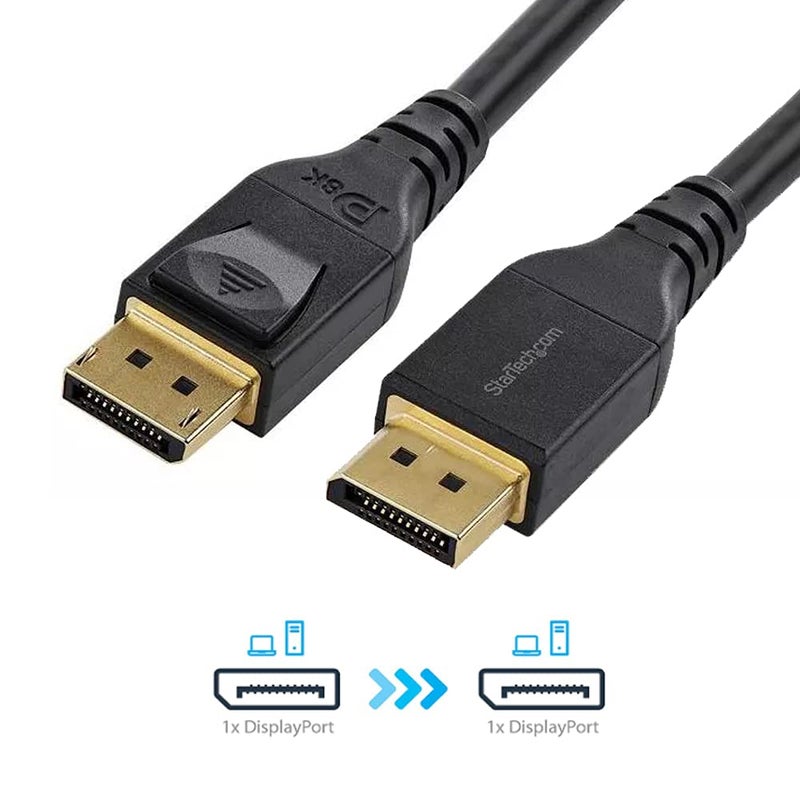 StarTech .com 1m VESA Certified DisplayPort 1.4 Cable - 8K 60Hz HBR3 HDR - 3ft Super UHD DisplayPort to DisplayPort Monitor Cord - Ultra HD 4K 120Hz DP 1.4 Slim Video Cable M/M DP Connector (DP14MM1M) - Image 3