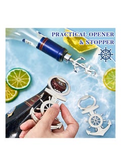 SYOSI 8PCS Anchor Bottle Stopper for Wine, Anchor Design Bottle Opener Wine Bottle Stopper Bottle Opener Nautical Anchor Bottle Stopper for Wedding Party Favors Holiday Birthday Souvenirs Guests  - Image 3