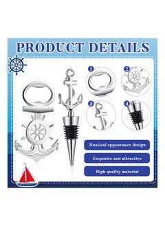 SYOSI 8PCS Anchor Bottle Stopper for Wine, Anchor Design Bottle Opener Wine Bottle Stopper Bottle Opener Nautical Anchor Bottle Stopper for Wedding Party Favors Holiday Birthday Souvenirs Guests  - Image 2