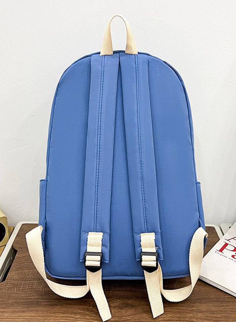 Sharpdo Aesthetic Backpack Cute Kawaii Backpack School Supplies Laptop Bag for Teens Girls Women Students Blue - Image 4