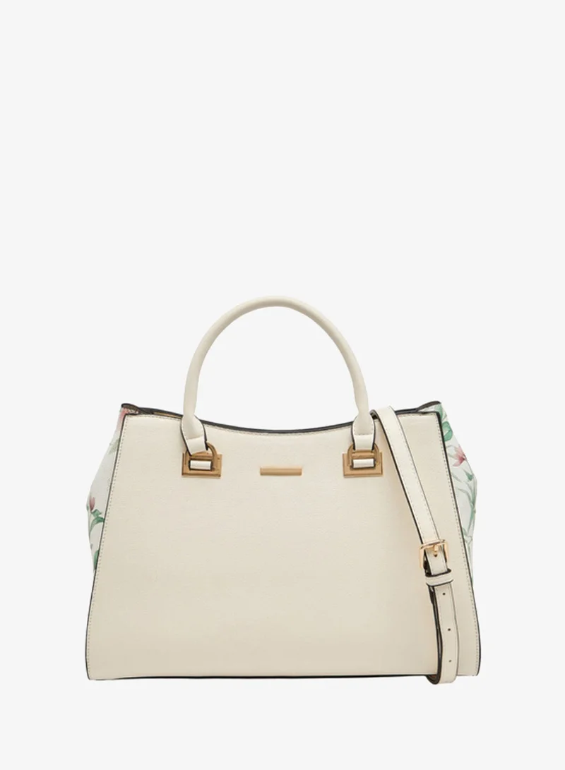 Sasha Sasha-JUL-Tote bag-W/dual top handles. gold-tone accents. & detachable strap-Off White-AW25-Q1