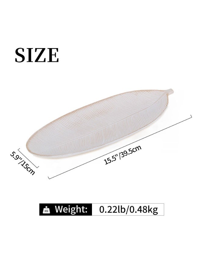 Hoasis Wooden Leaf Shaped Decorative Tray，Multipurpose Key Bowl and Jewellery Dish for Entryway, Coffee Table or Bedroom，Home Hallway Decor and Candle Holder Tray for Crystals, Potpourri or Small Accessories - Image 2