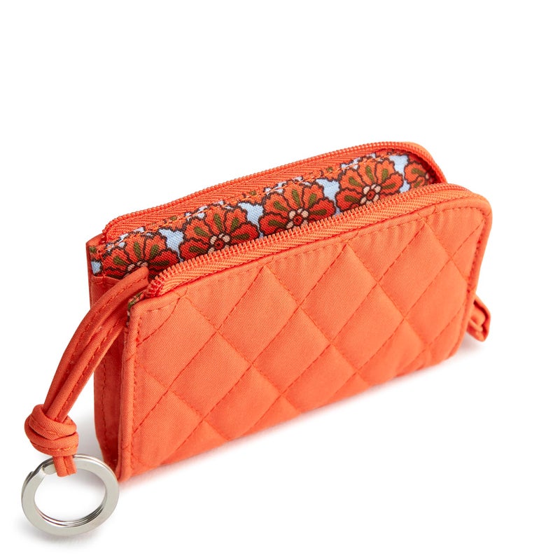 Vera Bradley Women's Premium Cotton Zip Card Pouch, Koi Orange, One Size - Image 2