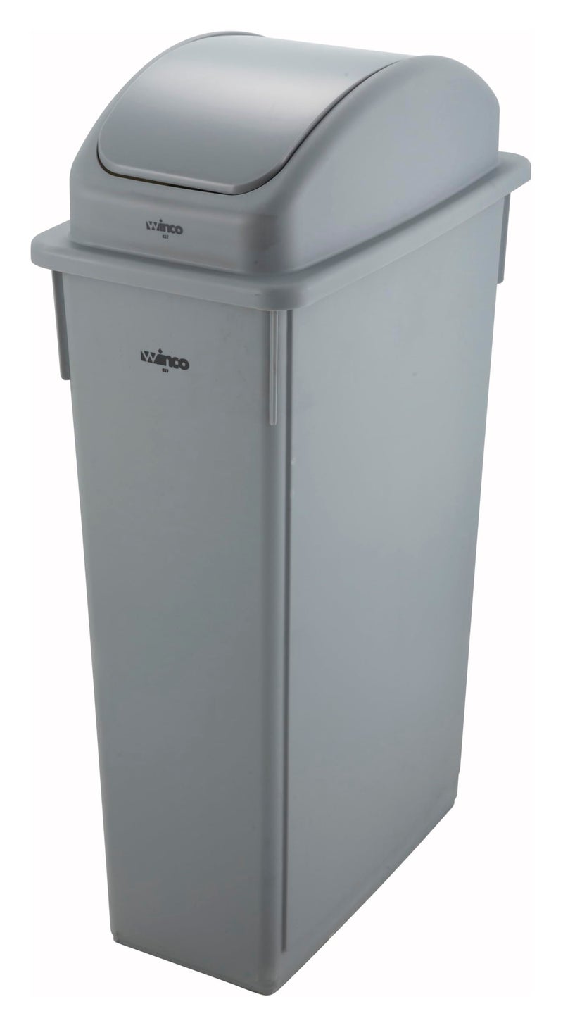 Winco PTC-23SG Slender Trash Can, 23-Gallon, Gray,Medium - Image 2