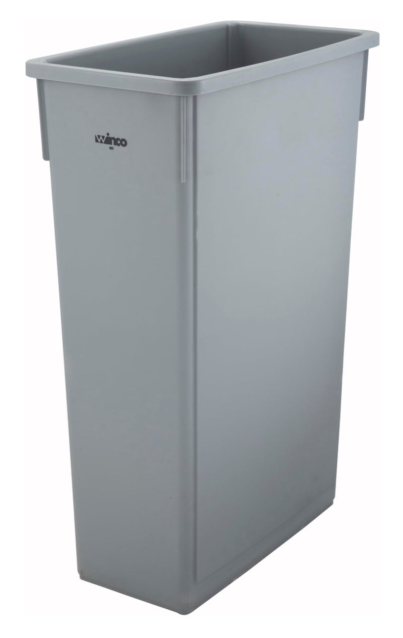 Winco PTC-23SG Slender Trash Can, 23-Gallon, Gray,Medium - Image 1