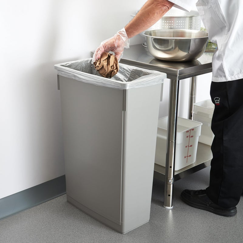 Winco PTC-23SG Slender Trash Can, 23-Gallon, Gray,Medium - Image 3
