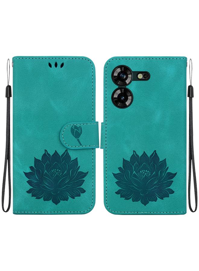 erorex Case For Tecno Pova 5 Lotus Embossed Leather Phone Case - Image 1
