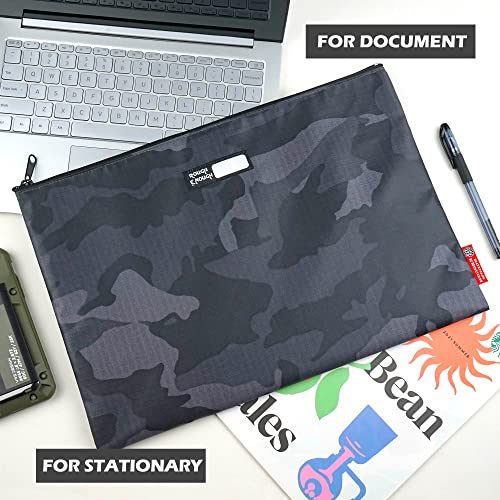 RE ROUGH ENOUGH Rough Enough Important Document Organizer Safe File Folder Holder with Waterproof Cordura Black Camo Military Army Name Tag Record - Image 5
