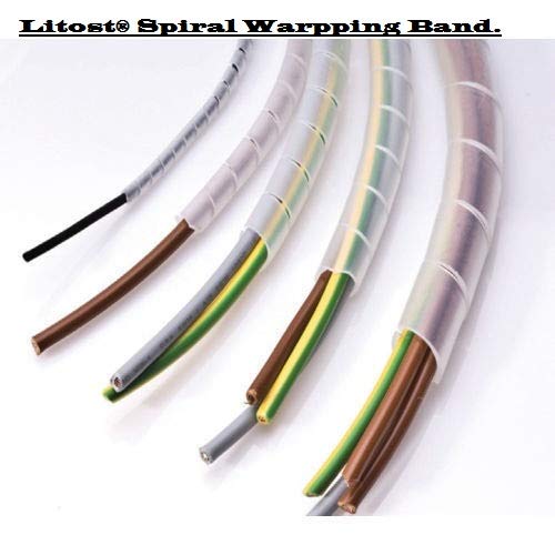 Litost Litost PVC Spiral Wrapping Band for Cable Wire Wrap Manager Size 19 MM Dia 34 INCHWhite Zip OrganizerApproximately Length 25 Meter  - Image 2