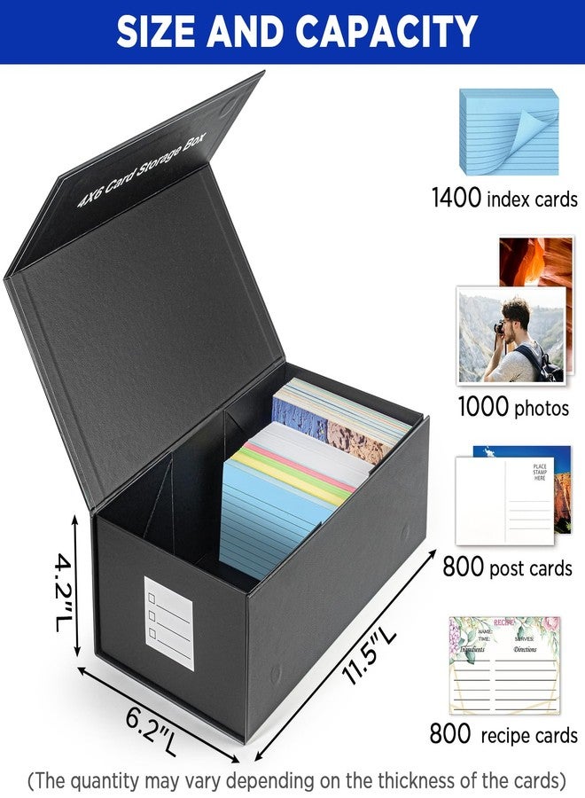 صندوق تخزين بطاقات فهرسة CollectHall مقاس 4x6، منظم بطاقات فهرسة، صندوق بطاقات وصفات مقاس 4x6 - عبوة واحدة - Image 2