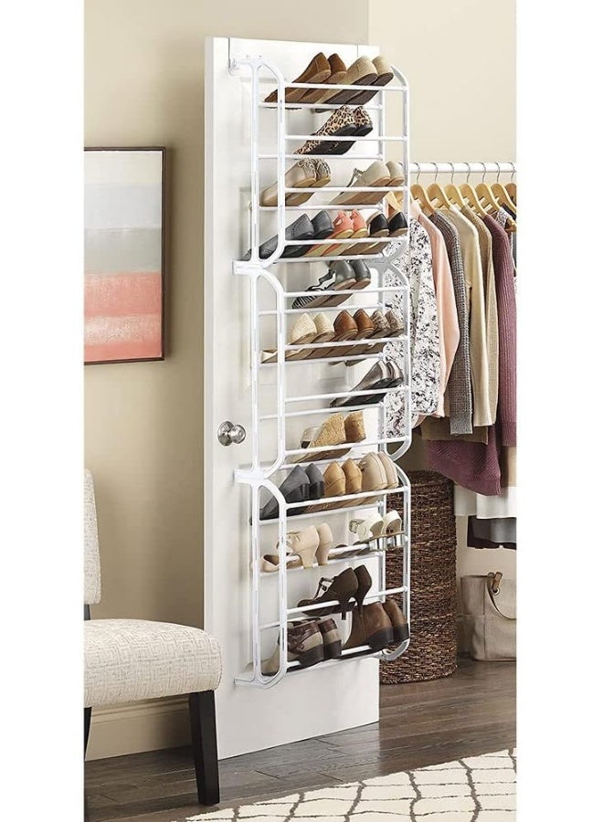 Whitmor Over The Door Shoe Rack 36 Pair White - Image 4