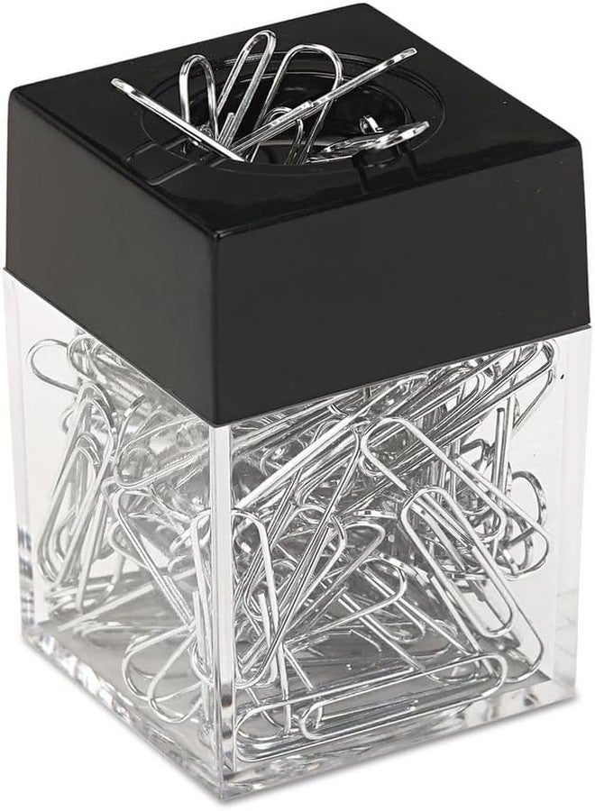 Qintreesify Black Magnetic Paper Clip Dispenser Holder Paperclip Dispenser for Desk, School, Office, Desk Supplies Holders and Dispensers Desk Accessories and Workspace Organizers Office and School Supplies - Image 1