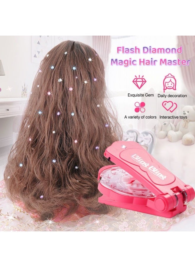 Hair Gem Stamper DIY Kit, Bling Hair Jewels for Girls Toys, Hair Styling Tool with Reusable Shining Diamonds,with 180 Decorative Gems,Girls Toys Pretend Play Jewel Refill Set - Image 3