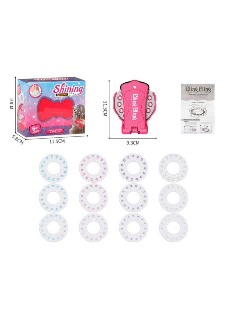 Hair Gem Stamper DIY Kit, Bling Hair Jewels for Girls Toys, Hair Styling Tool with Reusable Shining Diamonds,with 180 Decorative Gems,Girls Toys Pretend Play Jewel Refill Set - Image 2